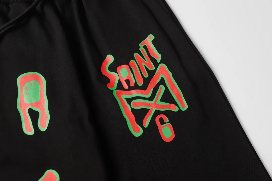Saint Michael series of fashionable casual long sweatpants Style number: 245P190 Color: Black Size: S M L XL